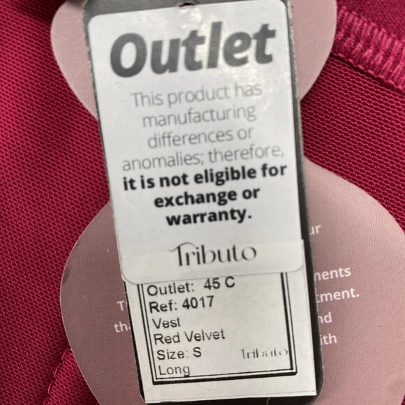 Tributo Women's Velvet Corset Top Red Size S 4017 Thin Strap Vest with Bra - Picture 2 of 15